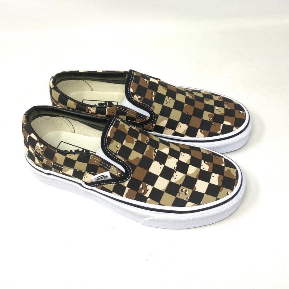 VANS Classic Slip On Men's Size Checkerboard Brown Canvas Slip On VN0A4BV3V4P - Picture 4 of 10